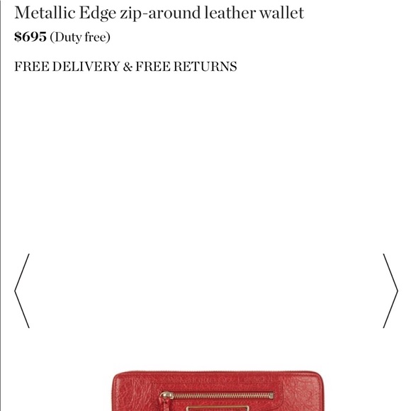 Metallic Edge zip-around leather wallet red - Picture 6 of 7